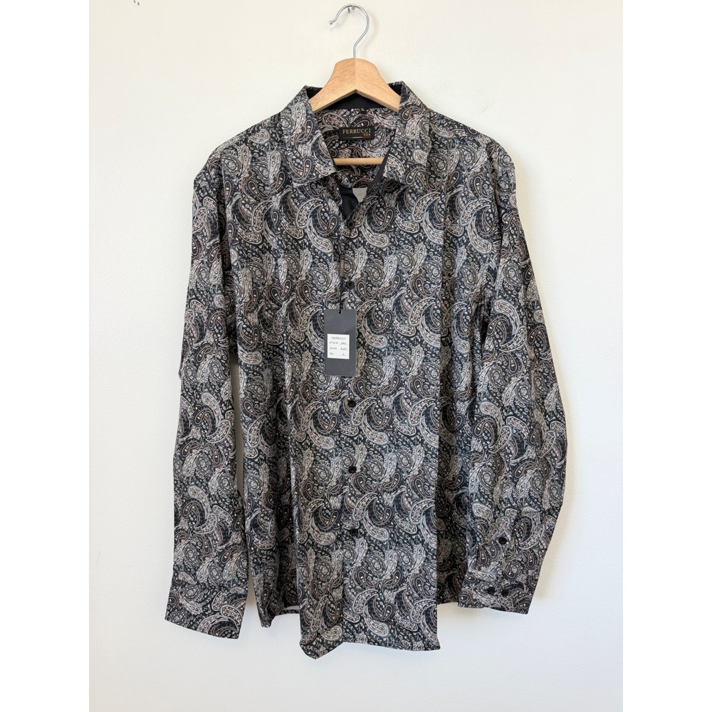 Men's Ferrucci Paisley Long Sleeve Dress Shirt – Size 4XL – NWT